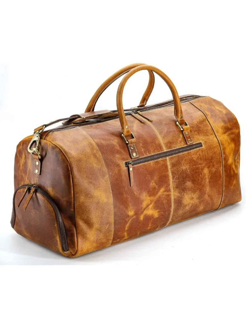 Stylish Leather Duffle Bag for Travel, Gym & Sports - Unisex Holdall Tote